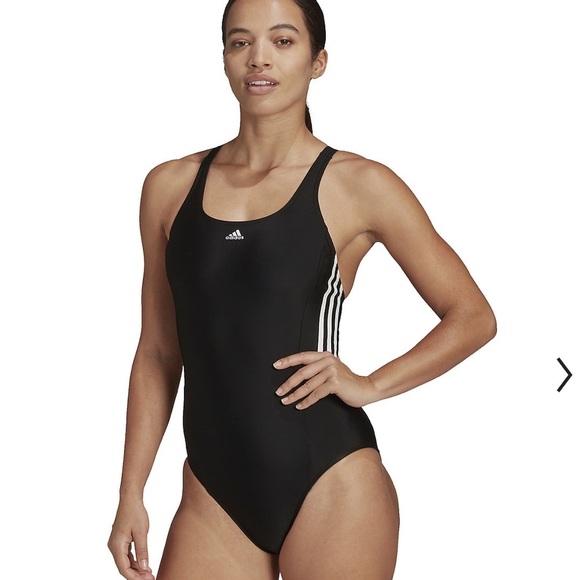 Women's adidas 3 Stripes 50+ UPF Racerback
One-Piece Swimsuit - Picture 1 of 6